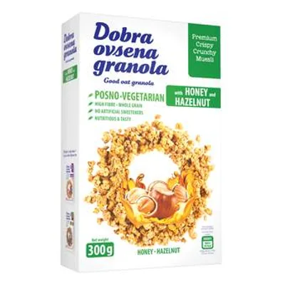 Granola Dobra Ovs Med&lešnik 300 g