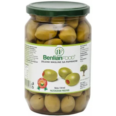 Masline Zelene Sa Kosticom Tegla 700 g
