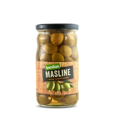 Masline Zelene Sa Bademom Tegla 700 g