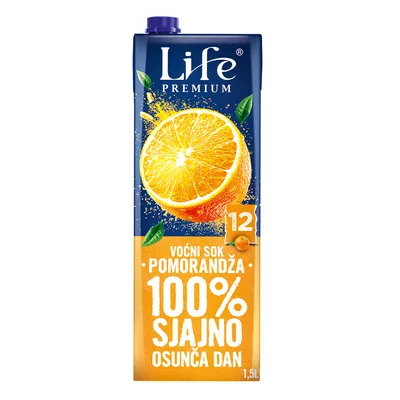 Sok Life Prem 100% Pomorandža 1,5 L