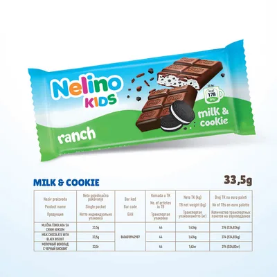 Cokolada Nelino Kids Sa Pucketavim Bombonama 96 g