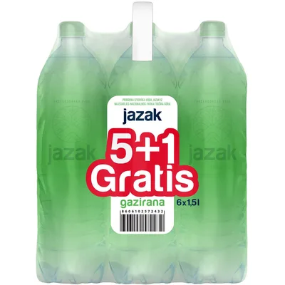Jazak Gazirana Voda 5 1 Gratis 1,5 L