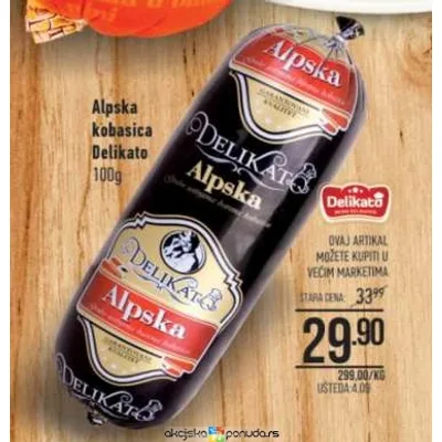 Kobasica Alpska Delicato 1724 Company Bb