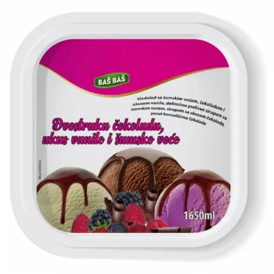 Delistirano Sladoled Ice Fantasy Dvostruka Cokolada,vanila,sumsko Voce 1,65 L