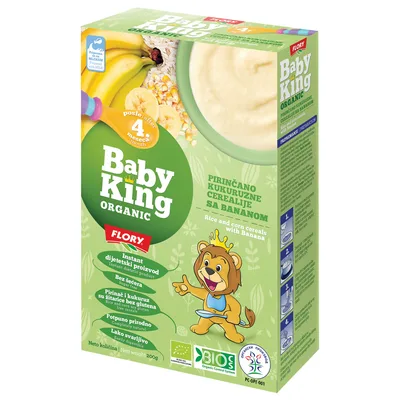 Cerealije Pirinčano Kukuruzne Sa Bananom Baby King Organic Flory 200 g