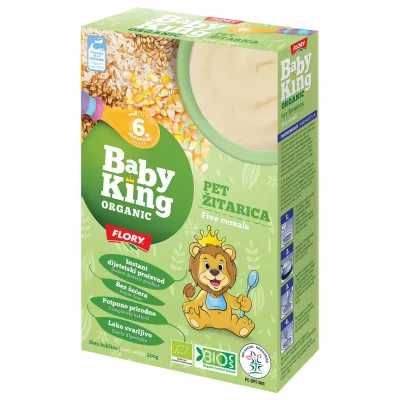 Cerealije 5 Žitarica Baby King Organic Flory 200 g