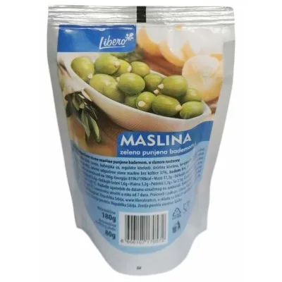 Masline Zelene Sa Bademom Libero Dojpak 180 g