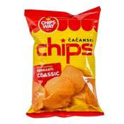 Čačanski Chips Cips Cacanski Rebrasti Classic Chips Way Nelt 90 g