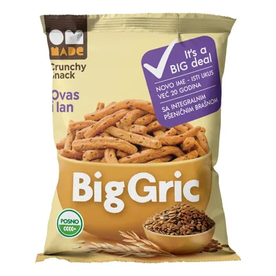 Štapići Integralni Ovas&lan Biogric Om Made 70 g