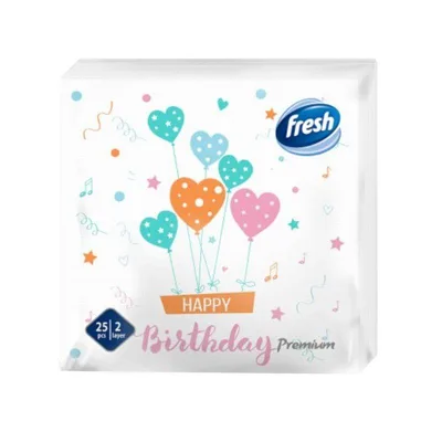 Salvete Fresh Dekor Premium Happy Birthday Salveta 38x38