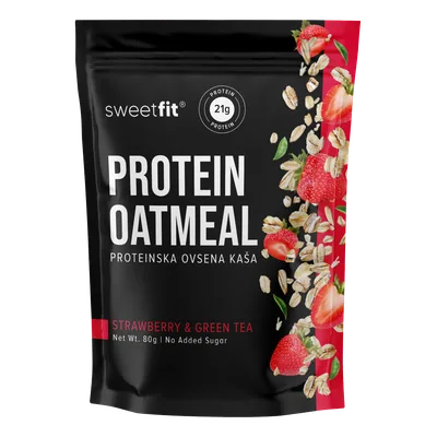 Kaša Proteinska Jagoda&zeleni Čaj Sweet Fit 80 g