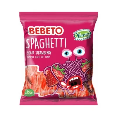 Bombone Bebeto Špageti Jagoda 80 g