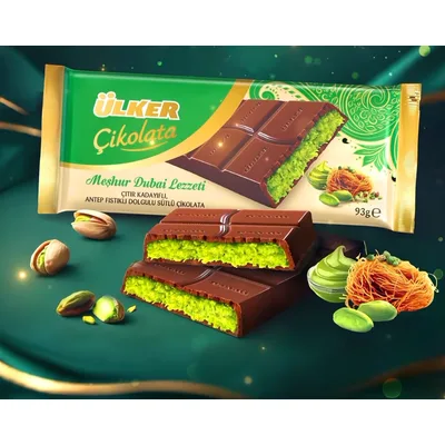 Čokolada Mlečna Dubai Pistaći I Kadif Ulker 93 g