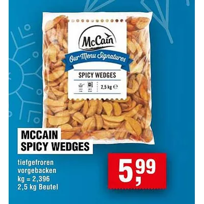 Smrznuti Krompir Mccain Spicy Wedges 25 kg