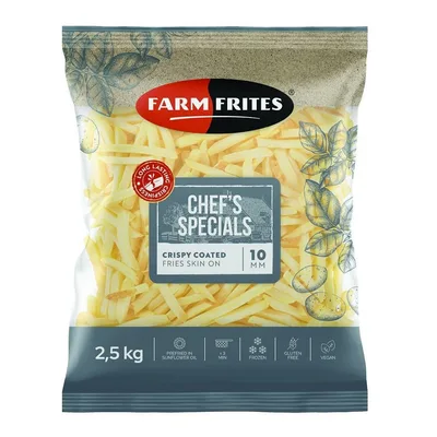 Smrznute Začinjene Kriške Krompira Farm Frites 25 kg