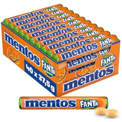 Fanta Bombon Karamela Mentos Strawberry / 38 g
