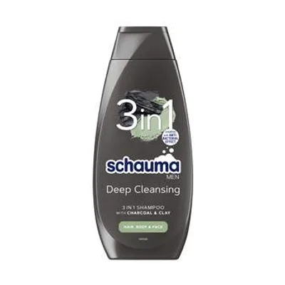 Sampon Schauma Men 3u1 Charcoal 400 ml